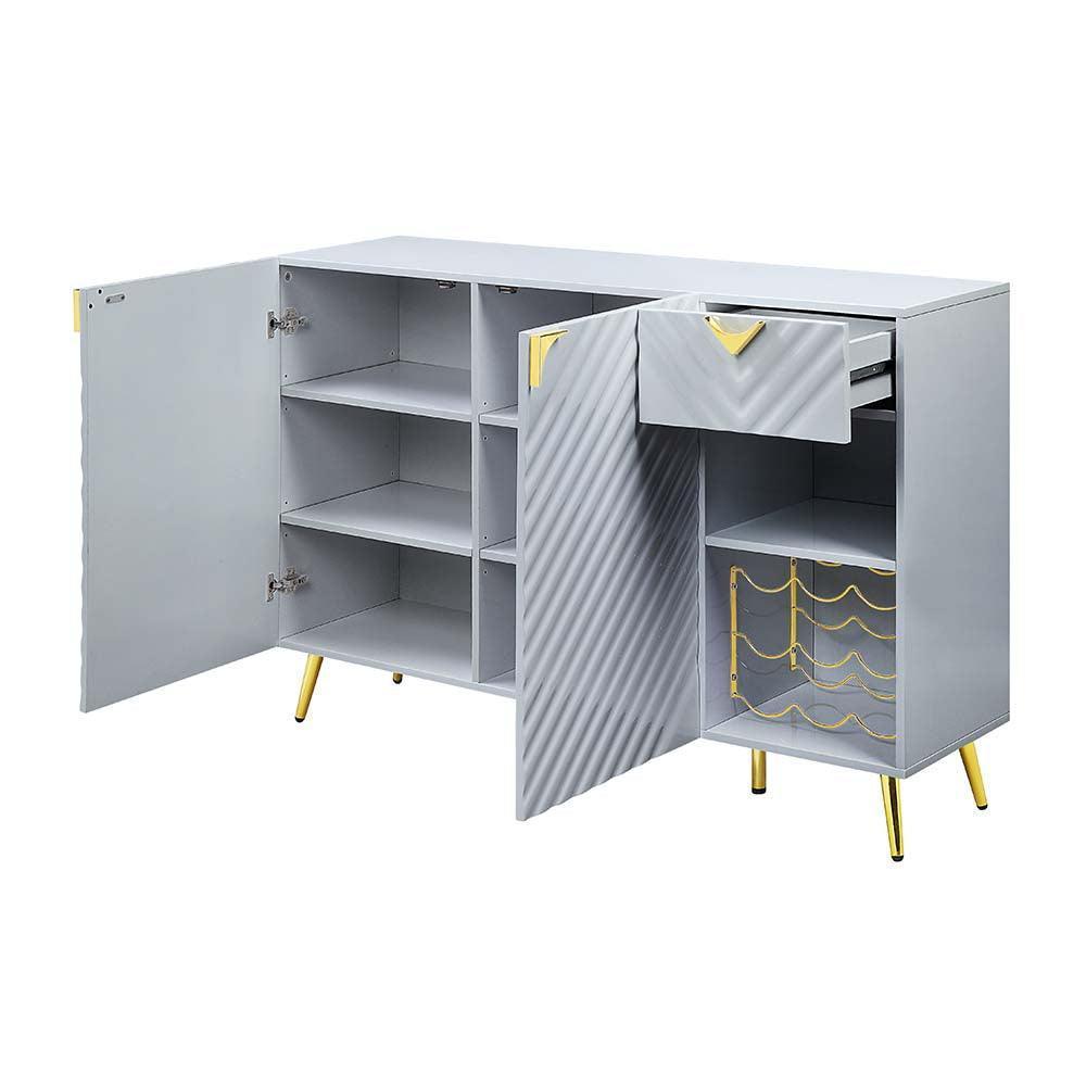 ACME Gaines Server, Gray High Gloss Finish FredCo