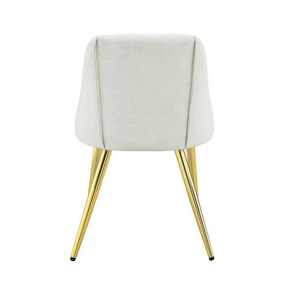 ACME Gaines Side Chair(Set-2), White PU FredCo