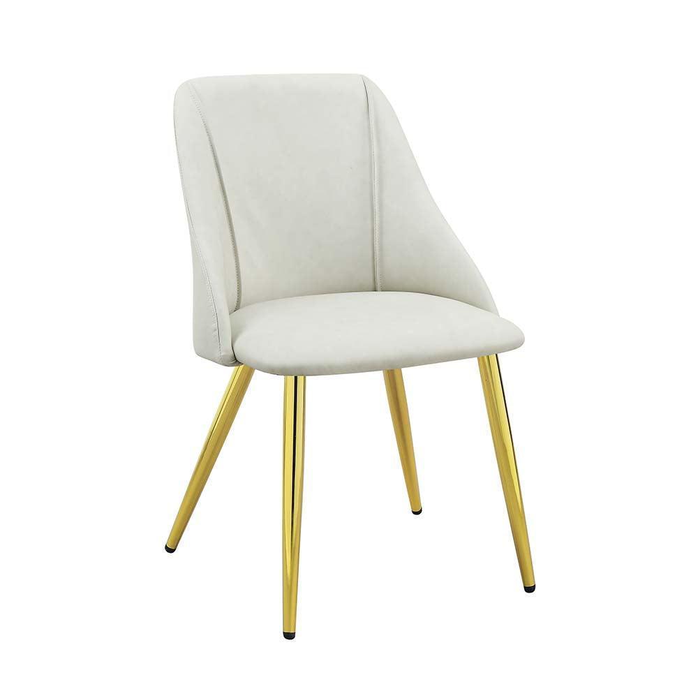 ACME Gaines Side Chair(Set-2), White PU FredCo