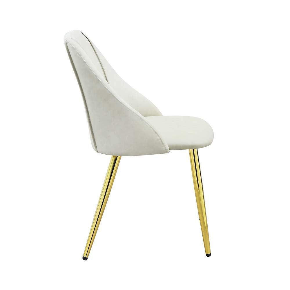 ACME Gaines Side Chair(Set-2), White PU FredCo