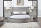 ACME Gaiva Eastern King Bed w/Storage, Gray Velvet FredCo
