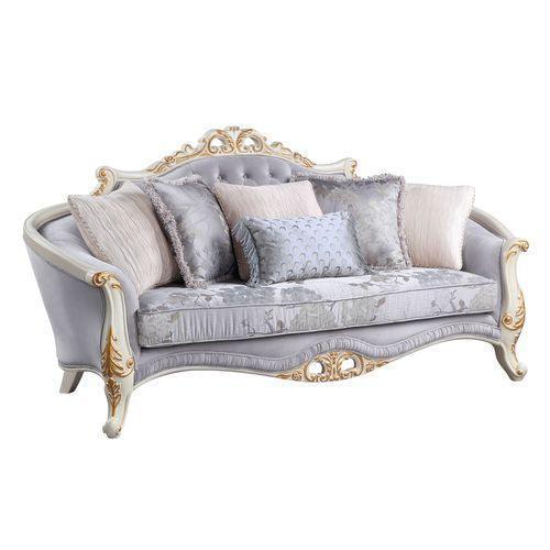 ACME Galelvith Sofa w/5Pillows, Gray Fabric FredCo