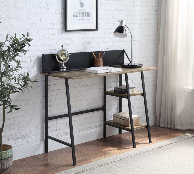 ACME Garima Writing Desk, Rustic Oak & Black Finish FredCo