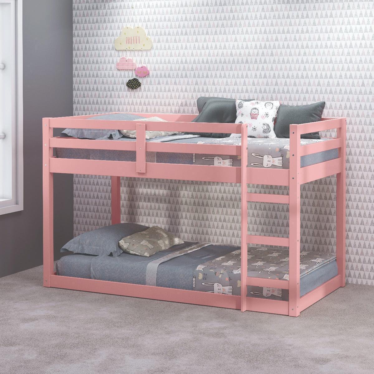 ACME Gaston II Twin Loft Bed, Pink Finish FredCo