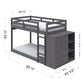 ACME Gaston Twin/Twin Bunk Bed w/Cabinet, Gray Finish FredCo