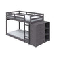 ACME Gaston Twin/Twin Bunk Bed w/Cabinet, Gray Finish FredCo