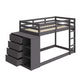 ACME Gaston Twin/Twin Bunk Bed w/Cabinet, Gray Finish FredCo