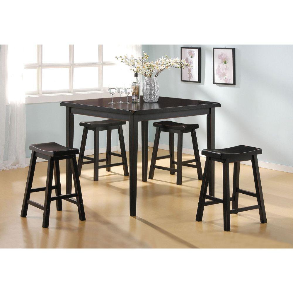 ACME Gaucho 5Pc Pack Counter Height Set, Black FredCo