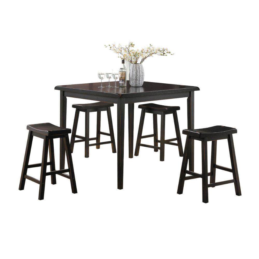 ACME Gaucho 5Pc Pack Counter Height Set, Black FredCo