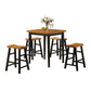 ACME Gaucho 5Pc Pack Counter Height Set, Oak & Black FredCo