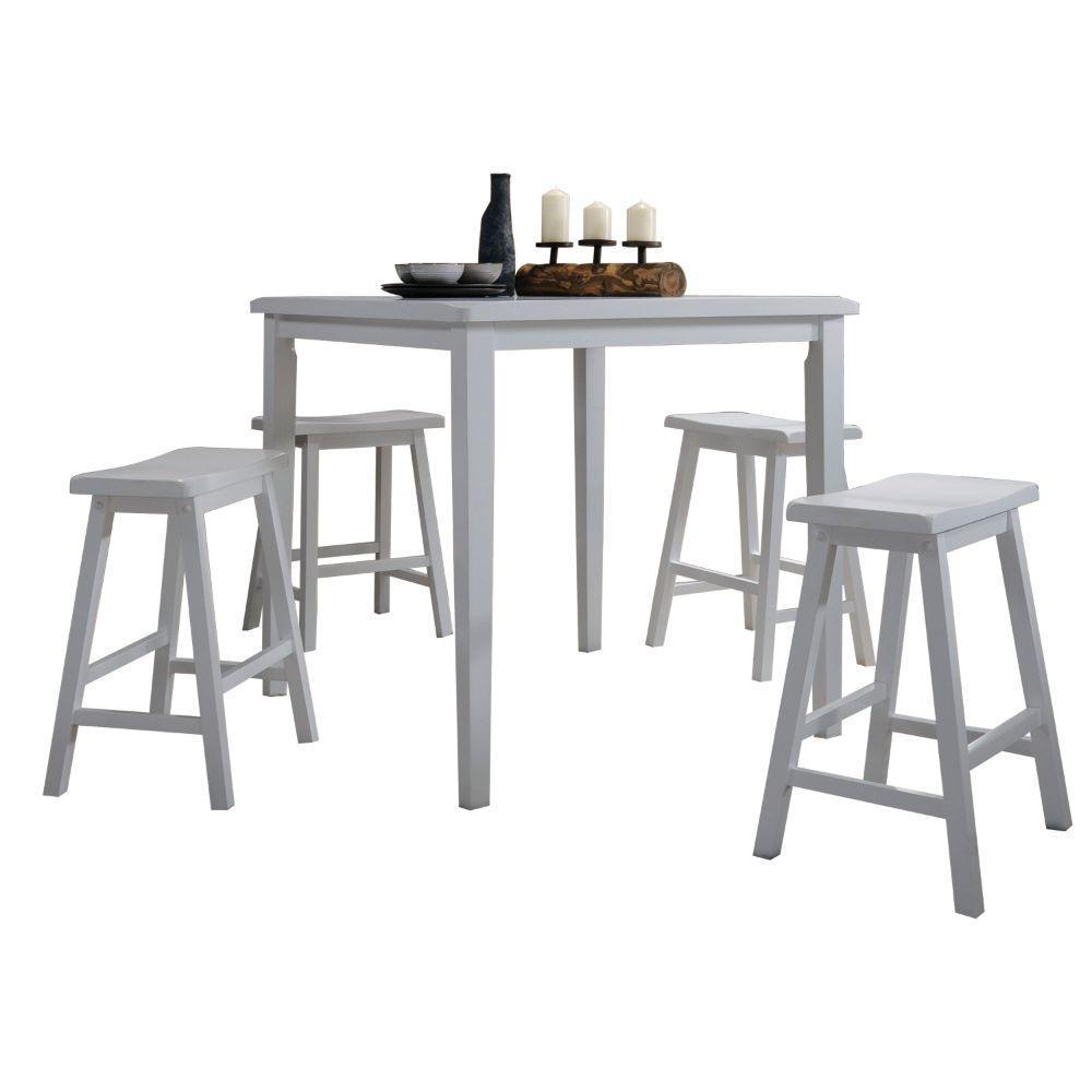 ACME Gaucho 5Pc Pack Counter Height Set, White FredCo