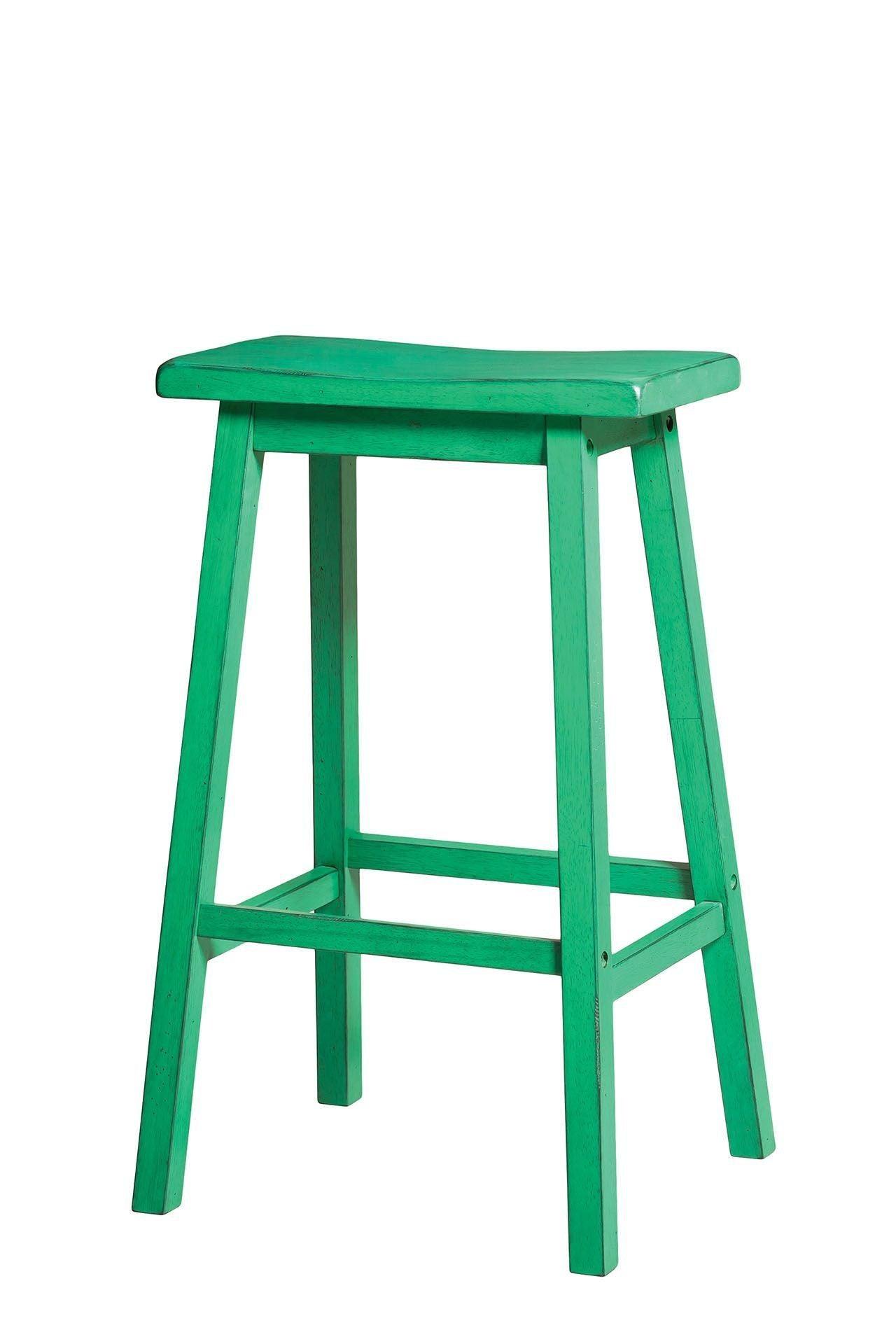 ACME Gaucho Bar Stool (Set-2), Antique Green, 29" Seat Height FredCo