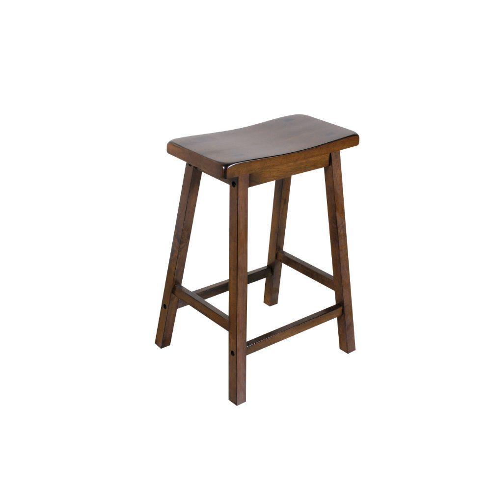 ACME Gaucho Counter Height Stool (Set-2), Walnut, 24" Seat Height FredCo
