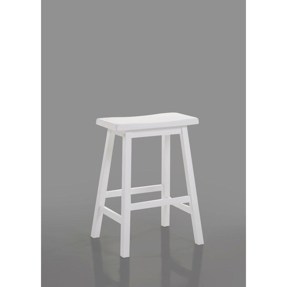 ACME Gaucho Counter Height Stool (Set-2), White, 24" Seat Height FredCo