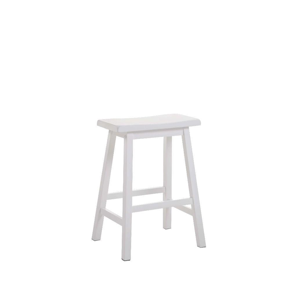 ACME Gaucho Counter Height Stool (Set-2), White, 24" Seat Height FredCo