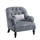 ACME Gaura Chair w/1 Pillow, Pattern Gray Velvet FredCo