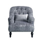 ACME Gaura Chair w/1 Pillow, Pattern Gray Velvet FredCo