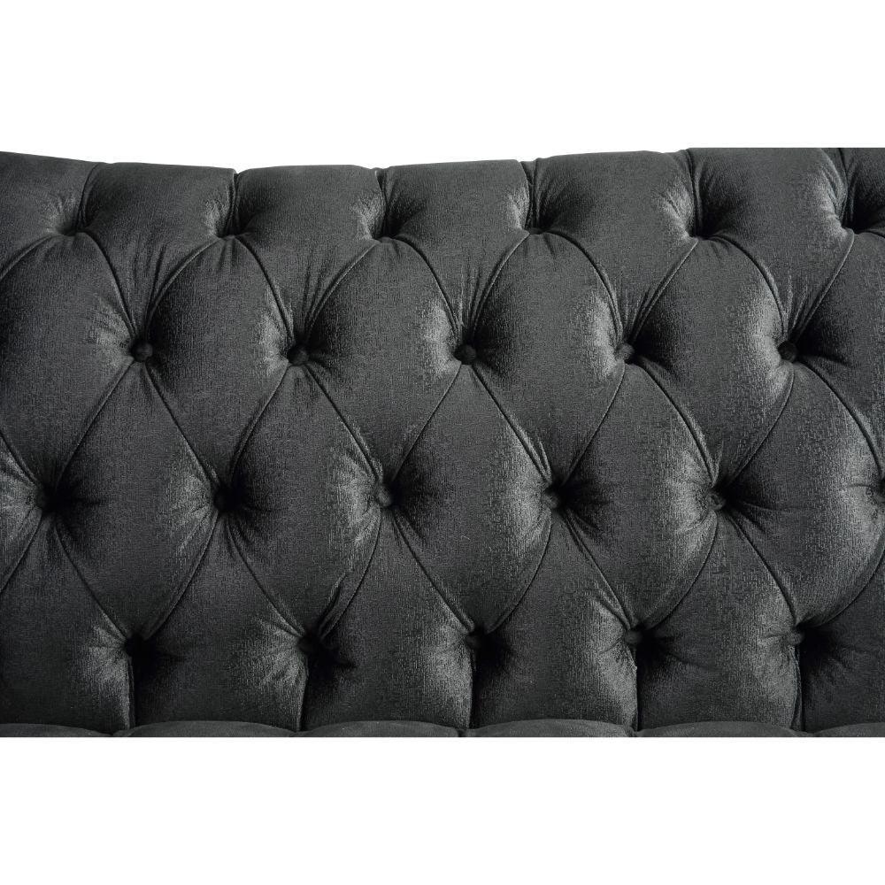 ACME Gaura Sofa w/4 Pillows, Dark Gray Velvet FredCo
