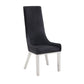 ACME Gianna Dining Chair (Set-2), Black PU & Stainless Steel FredCo