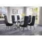 ACME Gianna Dining Table, Clear Glass & Stainless Steel FredCo