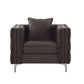 ACME Gillian II Chair w/1 Pillow, Dark Gray Velvet 53389 FredCo