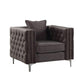 ACME Gillian II Chair w/1 Pillow, Dark Gray Velvet 53389 FredCo