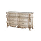 ACME Gorsedd Dresser w/Marble Top, Marble & Antique White FredCo