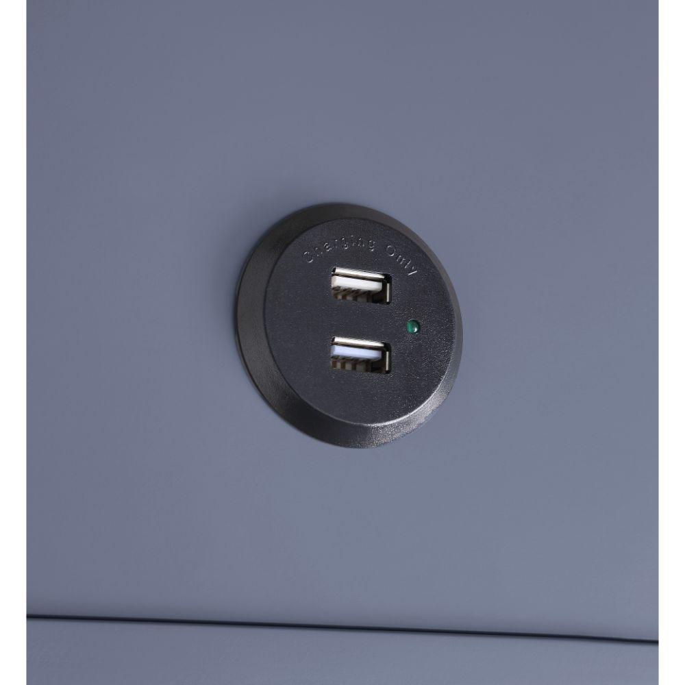 ACME Grardor Side Table (USB Charging Dock), Gray FredCo