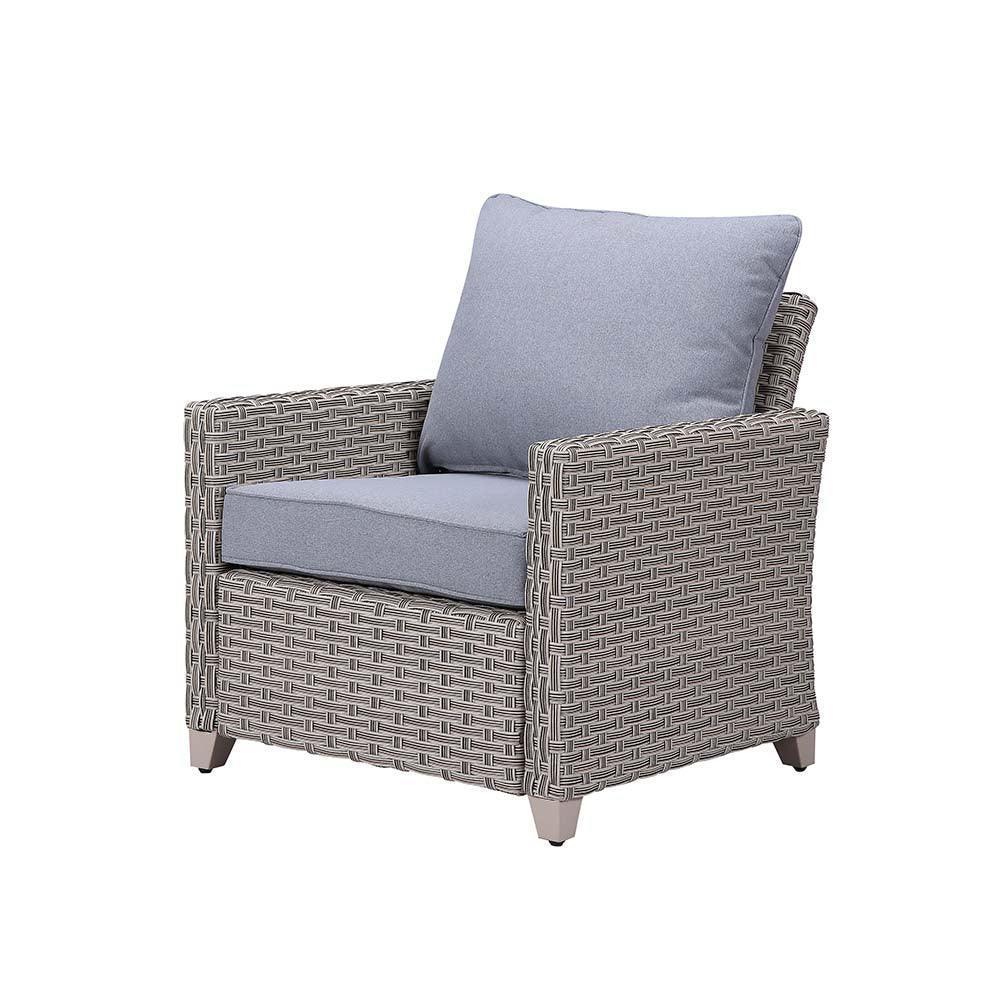ACME Greeley 4PC Pack Patio Sofa Set, Gray Fabric & Gray Finish FredCo