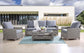 ACME Greeley 4PC Pack Patio Sofa Set, Gray Fabric & Gray Finish FredCo
