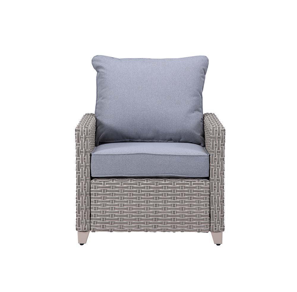 ACME Greeley 4PC Pack Patio Sofa Set, Gray Fabric & Gray Finish FredCo