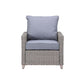 ACME Greeley 4PC Pack Patio Sofa Set, Gray Fabric & Gray Finish FredCo