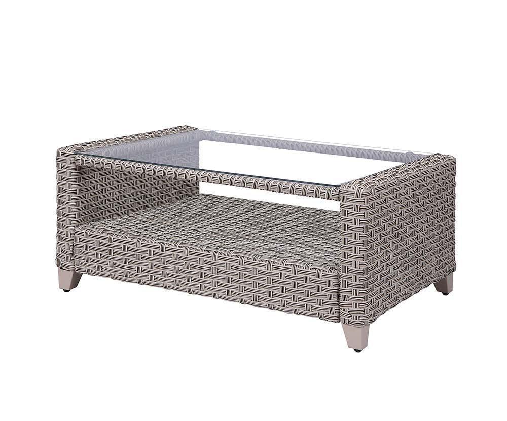 ACME Greeley 4PC Pack Patio Sofa Set, Gray Fabric & Gray Finish FredCo