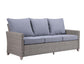 ACME Greeley 4PC Pack Patio Sofa Set, Gray Fabric & Gray Finish FredCo