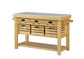 ACME Grovaam Kitchen Island, Marble & Natural Finish FredCo