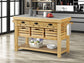 ACME Grovaam Kitchen Island, Marble & Natural Finish FredCo
