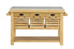 ACME Grovaam Kitchen Island, Marble & Natural Finish FredCo