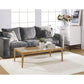 ACME Gwynn Coffee Table, Natural & Frosted Glass FredCo