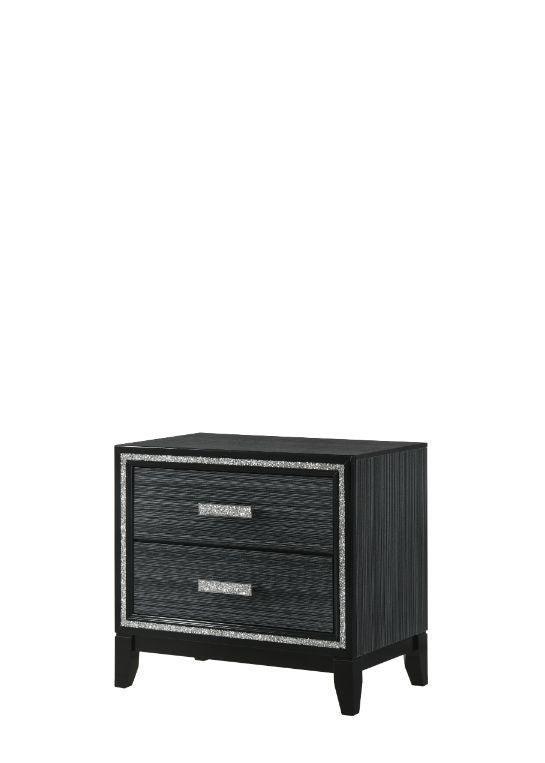 ACME Haiden Nightstand, Weathered Black Finish FredCo