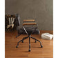 ACME Hallie Executive Office Chair, Vintage Black Top Grain Leather FredCo
