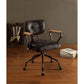 ACME Hallie Executive Office Chair, Vintage Black Top Grain Leather FredCo