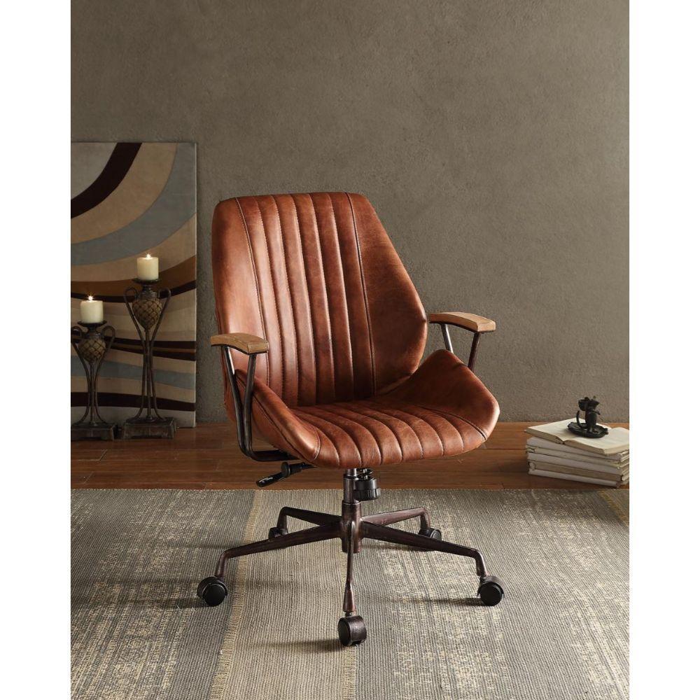 ACME Hamilton Executive Office Chair, Cocoa Top Grain Leather FredCo