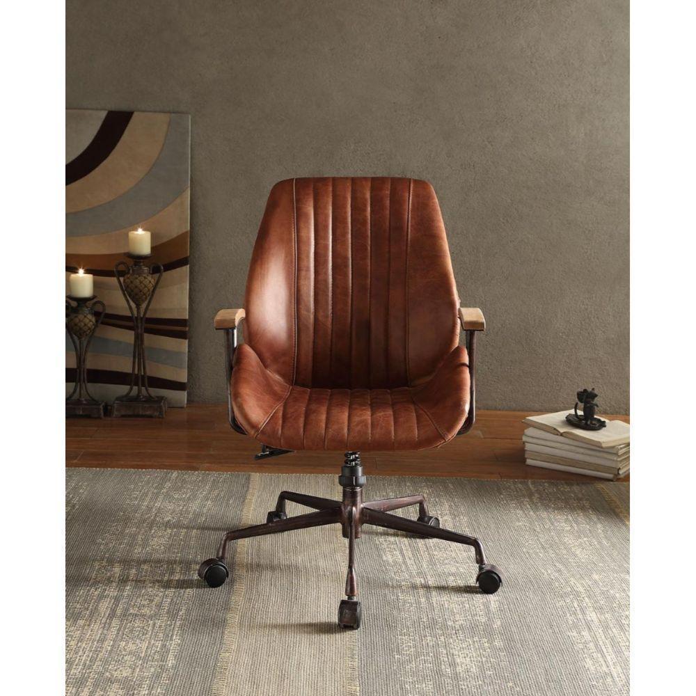 ACME Hamilton Executive Office Chair, Cocoa Top Grain Leather FredCo
