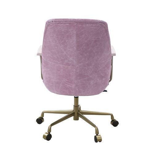 ACME Hamilton Office Chair, Pink Top Grain Leather FredCo