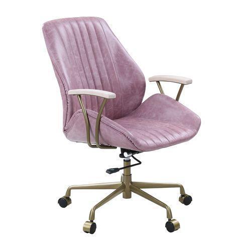 ACME Hamilton Office Chair, Pink Top Grain Leather FredCo