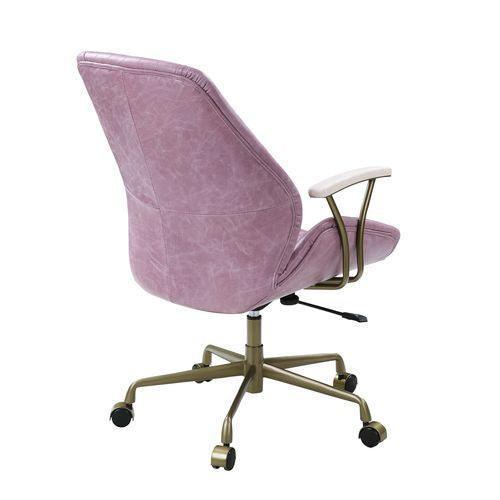 ACME Hamilton Office Chair, Pink Top Grain Leather FredCo