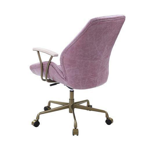 ACME Hamilton Office Chair, Pink Top Grain Leather FredCo