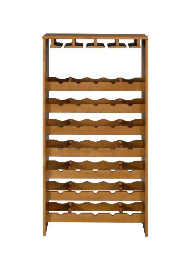 ACME Hanzi Wine Cabinet, Oak Finish FredCo