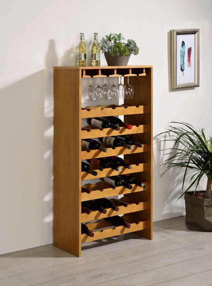 ACME Hanzi Wine Cabinet, Oak Finish FredCo