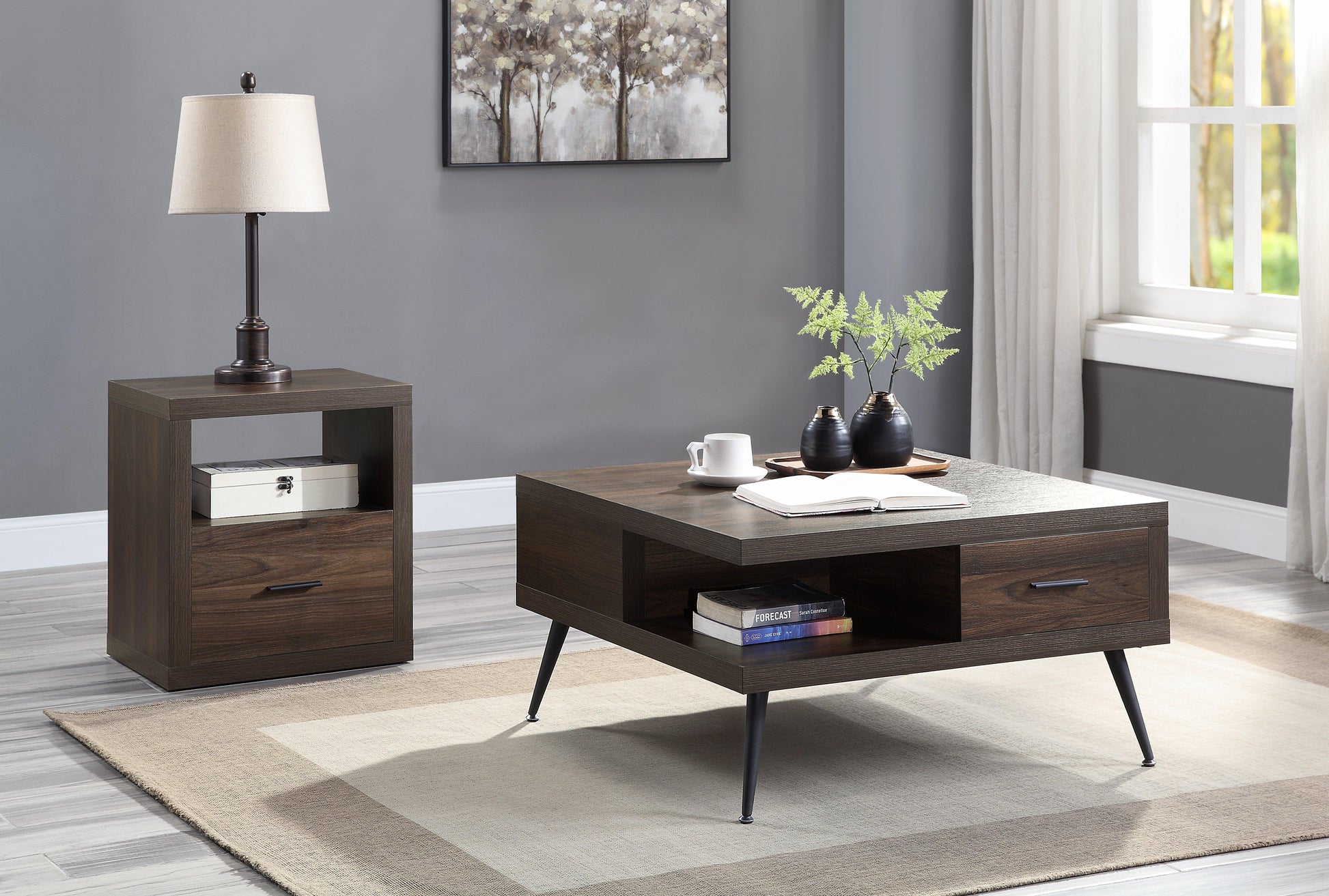 ACME Harel Coffee Table, Walnut Finish FredCo